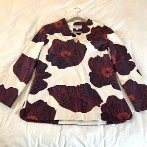 Elizabeth McKay White and Red Floral Tunic